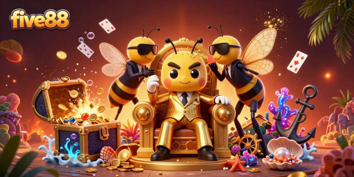 Experience the excitement of five88 with a thrilling casino illustration featuring a bumblebee mob boss.