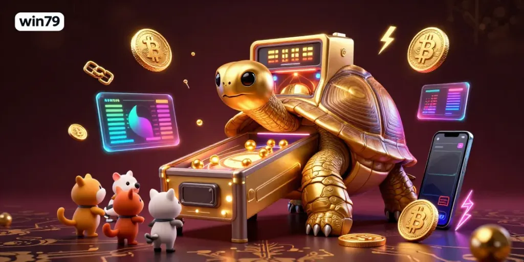 Engage in thrilling games and crypto excitement with win79 casino’s vibrant 3D illustration.