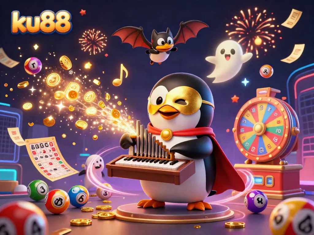 Engage in thrilling games at ku88 with vibrant lottery balls and a grand cash prize atmosphere.