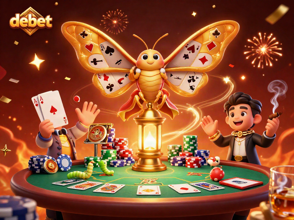 Experience the excitement of debet with this vibrant casino scene, showcasing rich gaming elements and celebration.